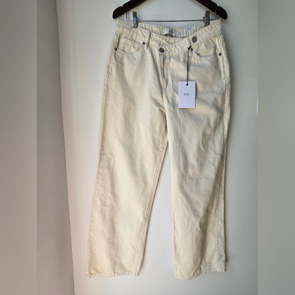 HIDDEN LOGAN Los Angeles Cream Jeans Denim Off White Wide Leg Size 29 - Picture 1 of 6